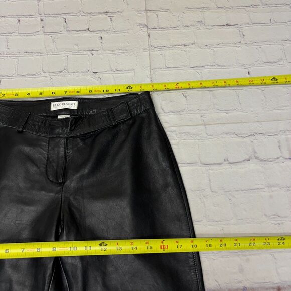 Hugo Buscati Collection Women Genuine Leather Pants Size 4 Raw Hem D041 -29 - Picture 3 of 16